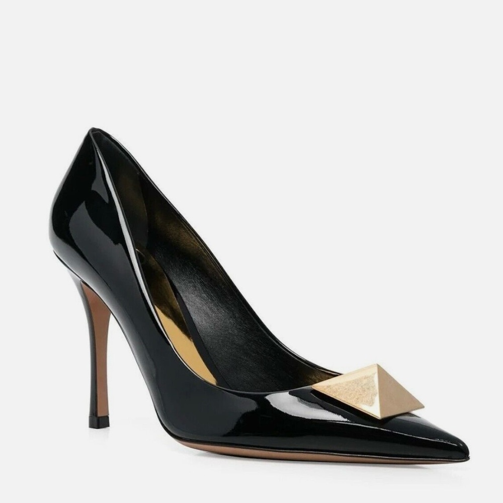 NEW Valentino Garavani One Stud Pointy-toe Patent Leather Pumps. 7.5 US/37.5 EU - Picture 11 of 13